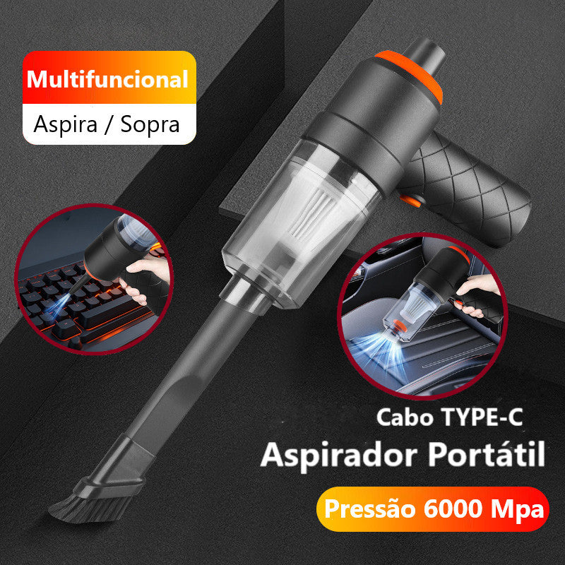 Aspirador de pó 4 em 1 USB Portátil, para seu carro e sua casa!